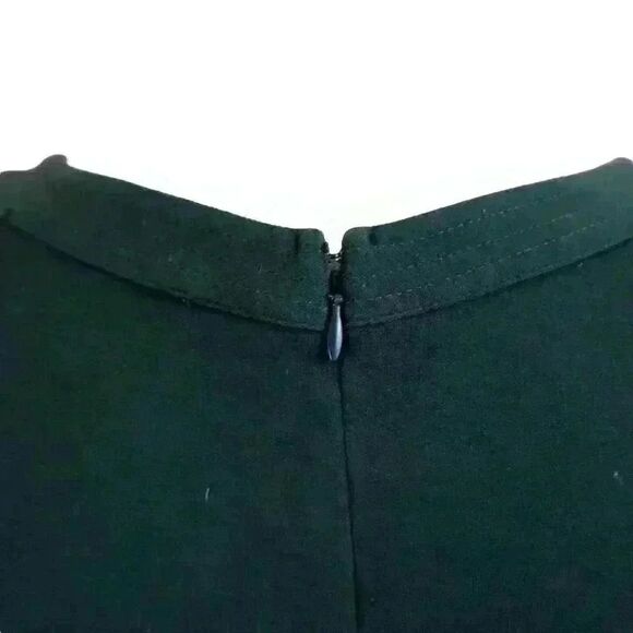 Ann Taylor LOFT Forest Green Long Sleeve Fit & Flare Mini Dress Size 4 Petite - Picture 7 of 8